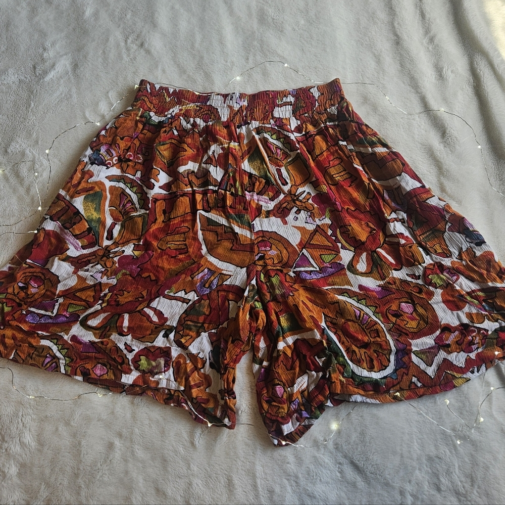 Vintage Abstract Mariel Elastic-Waist Shorts